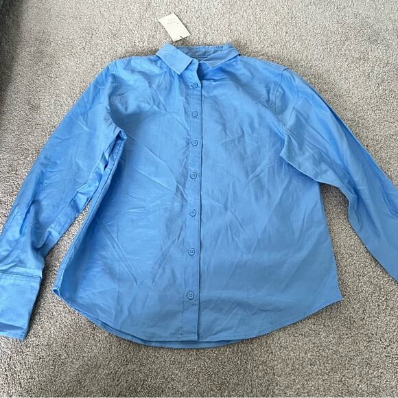 NWT Women's Long Sleeve Oxford Button-Down Shirt - A New Day Size S - Picture 6 of 12